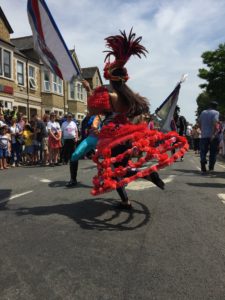 UDMSamba dancers, Cowley Road Carnival, Mestre Sala Porta Bandeira